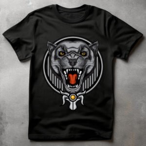 angry panther black tshirt