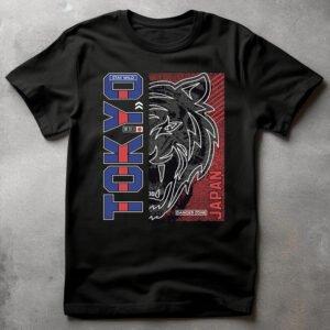 japan panther black tshirt