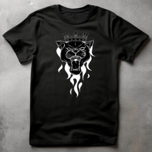 leopard head black tshirt